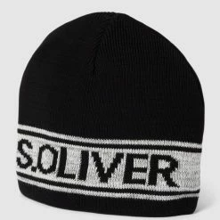S.Oliver RED LABEL Beanie Mit Label-Print - Schwarz
