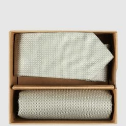 Seidenfalter Krawatte (6 Cm) Und Einstecktuch Im Set - Lindgrün