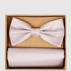 Seidenfalter Fliege Und Einstecktuch Im Set - Altrosa