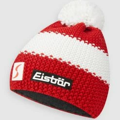 EISBAER Pudelmütze Aus Wollmischung - Rot