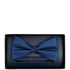 Willen Fliege Und Einstecktuch Aus Seide Im Set - Marineblau