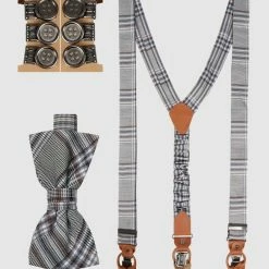 Seidenfalter Hosenträger Und Fliege Im Set - Blau