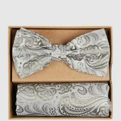 Seidenfalter Fliege Und Einstecktuch Im Set - Lindgrün