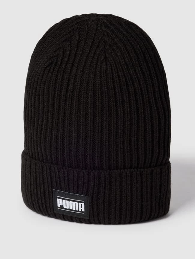 Puma Beanie Mit Label-Detail Modell 'Ribbed Classic Cuff' - Schwarz 1 Puma Beanie Mit Label-Detail Modell 'Ribbed Classic Cuff' - Schwarz