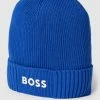 BOSS Beanie Mit Label-Print Modell 'Asic_Beanie' - Royalblau