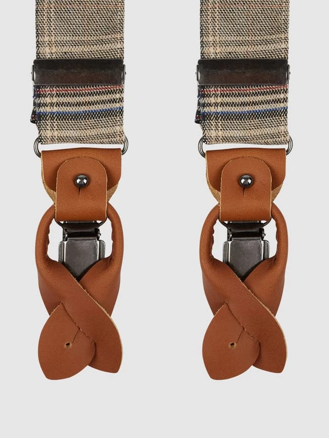 Seidenfalter Hosenträger Und Fliege Im Set - Beige 2 Seidenfalter Hosenträger Und Fliege Im Set - Beige – Bild 2