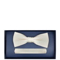 Willen Fliege Und Einstecktuch Aus Seide Im Set - Offwhite