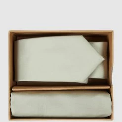 Seidenfalter Krawatte (6 Cm) Und Einstecktuch Im Set - Mint