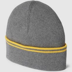 Esprit Beanie Mit Woll-Anteil Und Label-Stitching - Mittelgrau