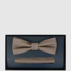 Willen Fliege Und Einstecktuch Im Set - Taupe