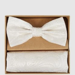 Seidenfalter Fliege Und Einstecktuch Im Set - Sand