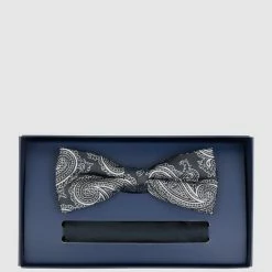 Willen Fliege Und Einstecktuch Aus Seide Im Set - Marineblau