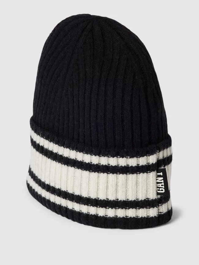Gant Beanie Mit Kontraststreifen Modell 'STRIPED WOOL COLLEGIATE' - Schwarz 1 Gant Beanie Mit Kontraststreifen Modell 'STRIPED WOOL COLLEGIATE' - Schwarz