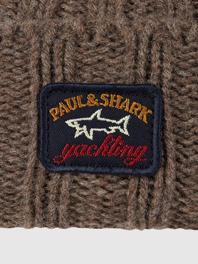 Paul & Shark Mütze Aus Schurwolle - Mittelbraun 2 Paul & Shark Mütze Aus Schurwolle - Mittelbraun – Bild 2