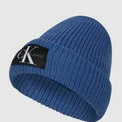 Calvin Klein Jeans Beanie Aus Wollmischung - Royalblau