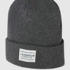 Barbour Beanie Mit Label-Patch Modell 'Nautic' - Dunkelgrau