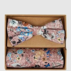 Seidenfalter Fliege Und Einstecktuch Im Set - Altrosa