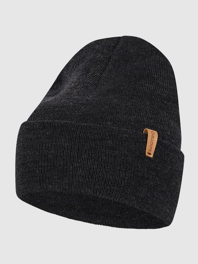 Chillouts Beanie Aus Merinowollmischung Modell 'Will' - Schwarz 1 Chillouts Beanie Aus Merinowollmischung Modell 'Will' - Schwarz