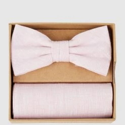 Seidenfalter Fliege Und Einstecktuch Im Set - Rosé