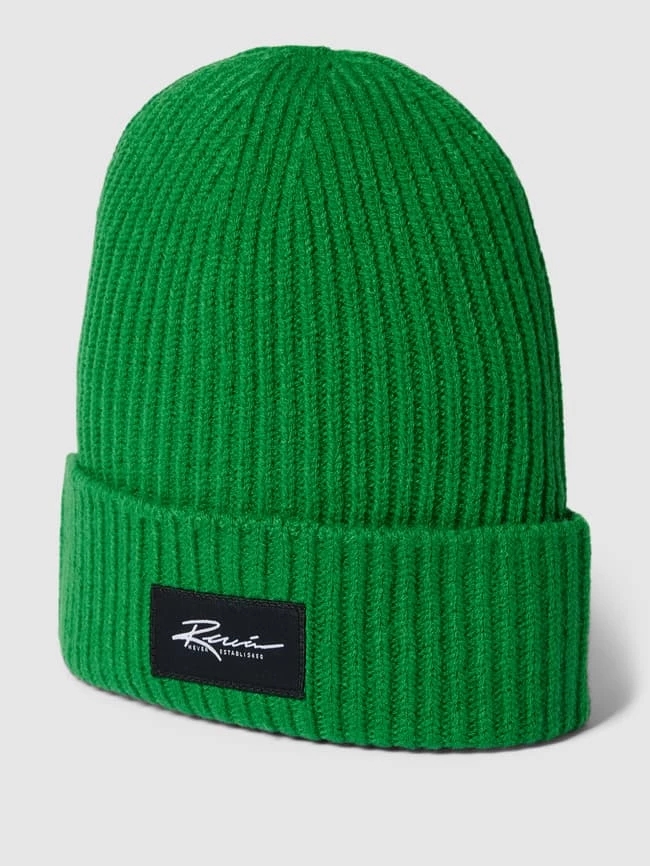 REVIEW Beanie Mit Label-Patch - Gras Grün 1 REVIEW Beanie Mit Label-Patch - Gras Grün