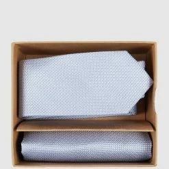 Seidenfalter Krawatte (6 Cm) Und Einstecktuch Im Set - Bleu