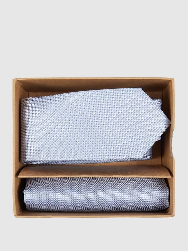 Seidenfalter Krawatte (6 Cm) Und Einstecktuch Im Set - Bleu 1 Seidenfalter Krawatte (6 Cm) Und Einstecktuch Im Set - Bleu