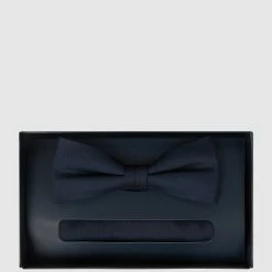 Willen Fliege Und Einstecktuch Im Set - Marineblau