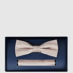 Willen Fliege Und Einstecktuch Aus Seide Im Set - Altrosa