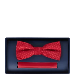 Willen Fliege Und Einstecktuch Im Set - Dunkelrot