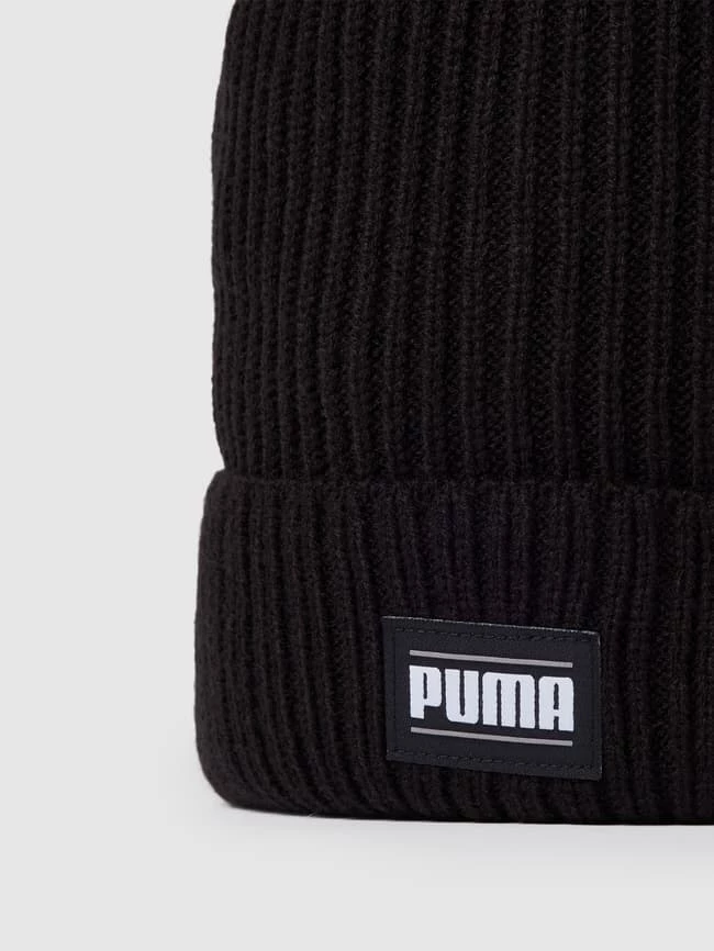 Puma Beanie Mit Label-Detail Modell 'Ribbed Classic Cuff' - Schwarz 2 Puma Beanie Mit Label-Detail Modell 'Ribbed Classic Cuff' - Schwarz – Bild 2