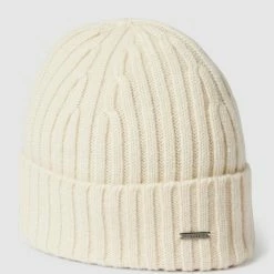 BOSS Beanie Mit Label-Detail Modell 'T-Lino' - Ecru