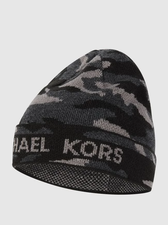 Michael Kors Mütze Mit Camouflage-Muster - Schwarz 1 Michael Kors Mütze Mit Camouflage-Muster - Schwarz