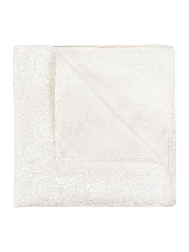 Seidenfalter Krawatte (6 Cm) Und Einstecktuch Im Set - Ecru 2 Seidenfalter Krawatte (6 Cm) Und Einstecktuch Im Set - Ecru – Bild 2