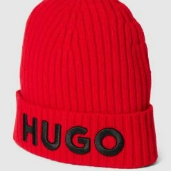 HUGO Beanie Mit Label-Stitching - Rot