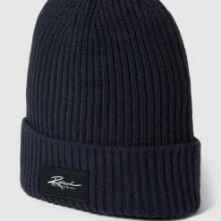 REVIEW Beanie Mit Label-Patch - Marineblau